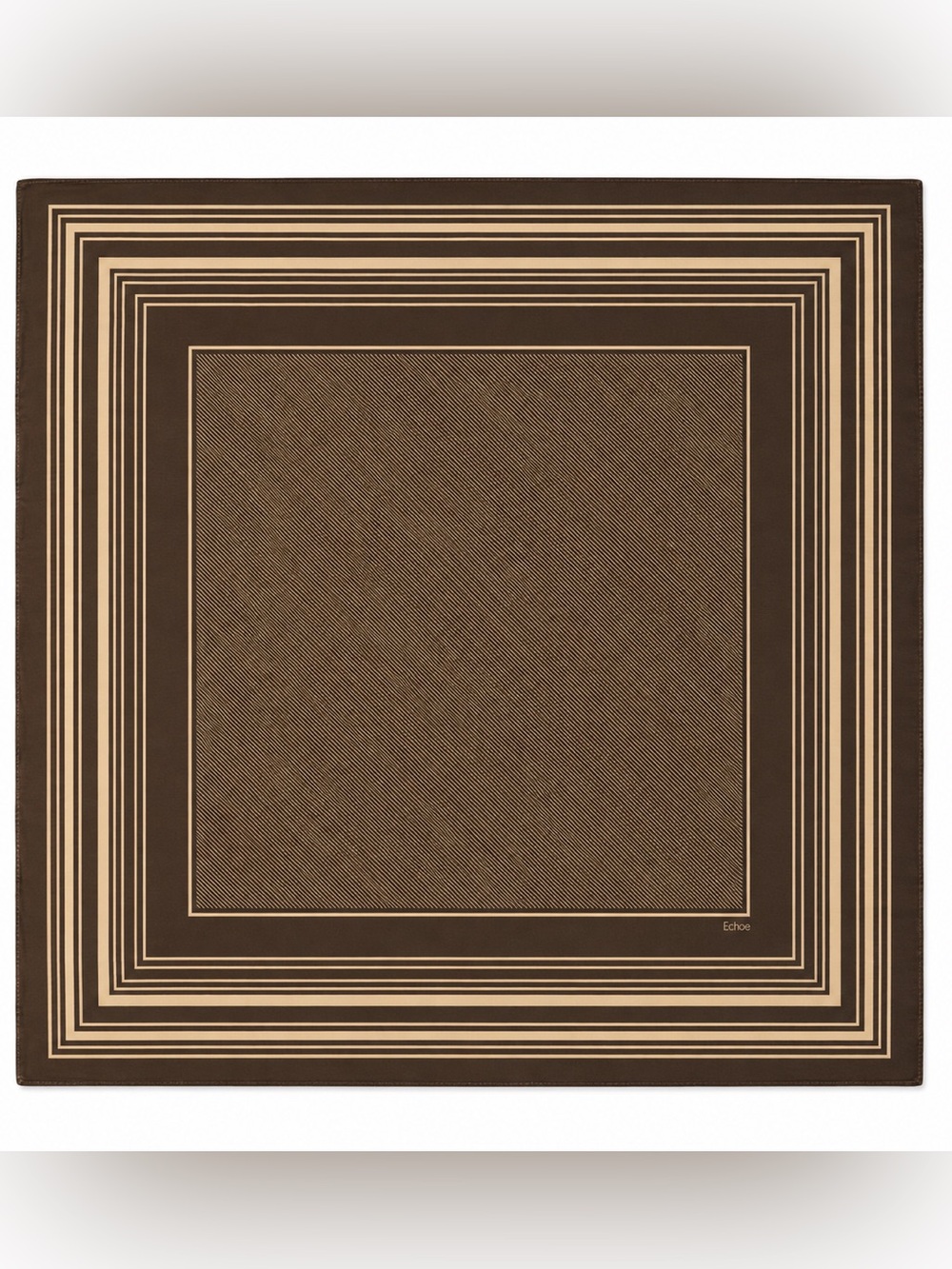 Echo Brown Striped Silk Square Scarf 31“